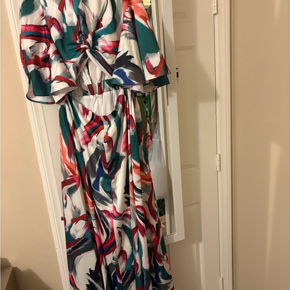 NWT Colorful Abstract Maxi Dress WITH POCKETS SIZE LARGE